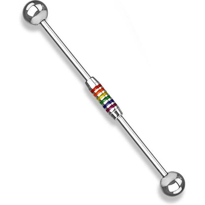 Industrial Barbell Rainbow Stripes