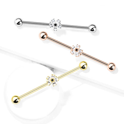 Industrial Barbell Flower Zirconia