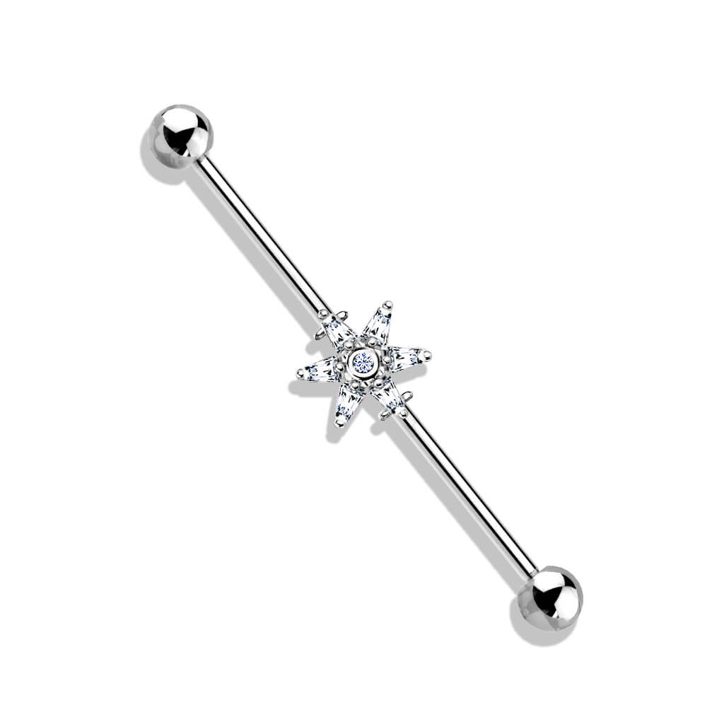 Industrial Barbell Flower Zirconia