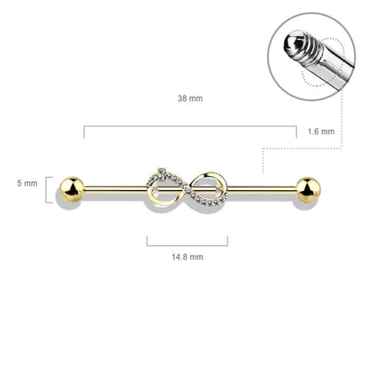 Industrial Barbell Infinity Zirconia