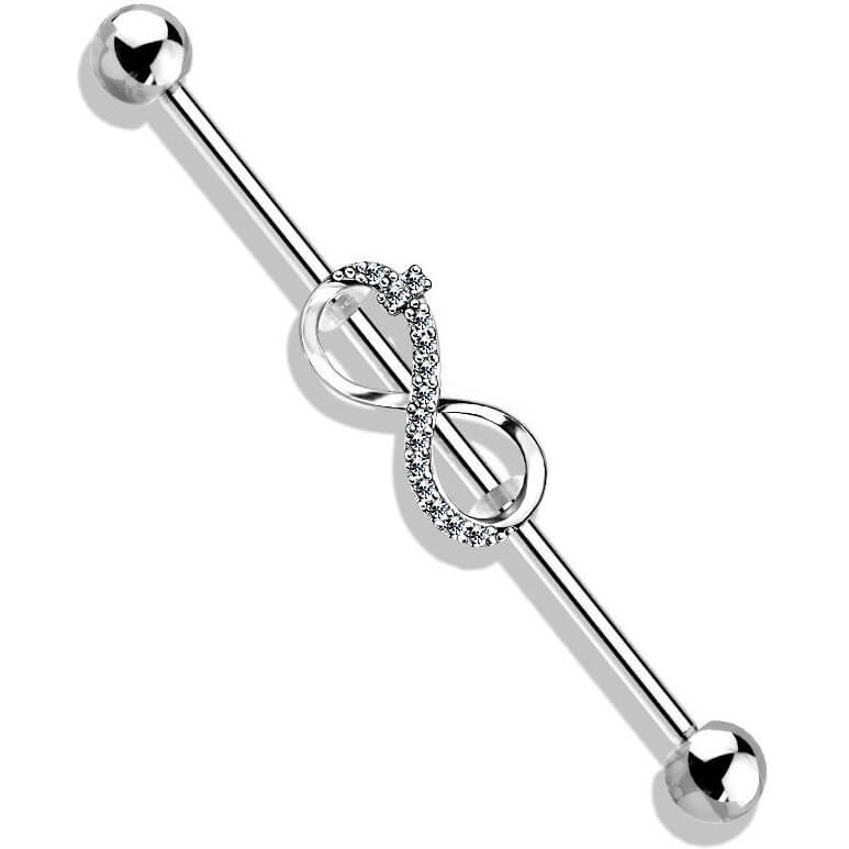 Industrial Barbell Infinity Zirconia