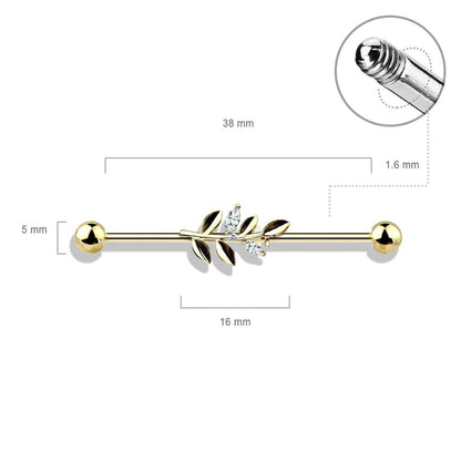 Industrial Barbell Zweig Zirkonia