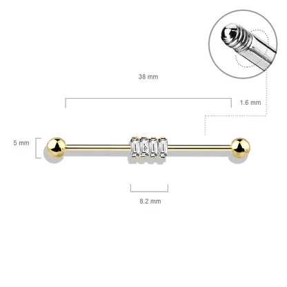 Industrial Barbell 4 Square Zirconia