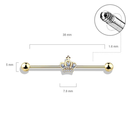 Industrial Barbell Crown Zirconia