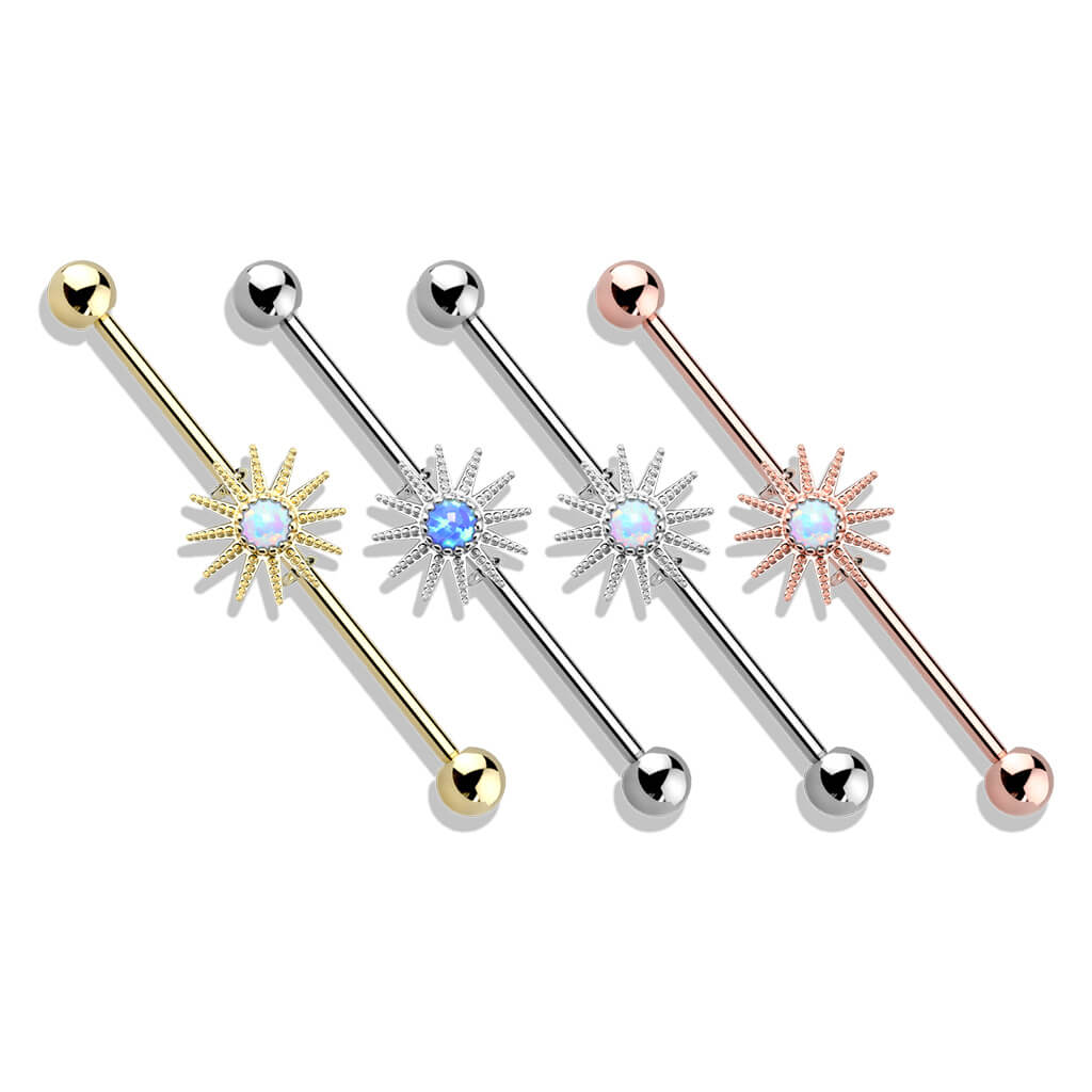 Industrial Barbell Sun Zirconia