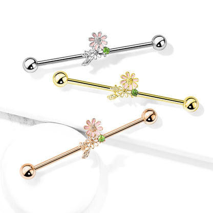 Industrial Barbell Flower Leaf