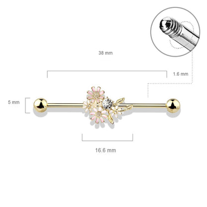 Industrial Barbell Flowers Zirconia