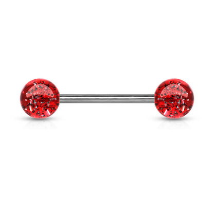 Barbell Acrylic Glitter Ball