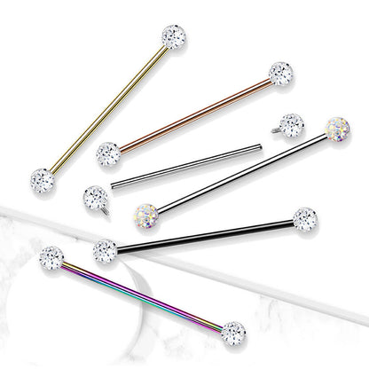 Industrial Barbell Ball Glitter Internally Threaded