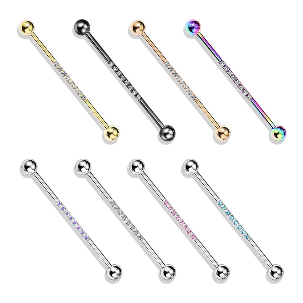 Industrial Barbell Ball Silver Line Zirconia