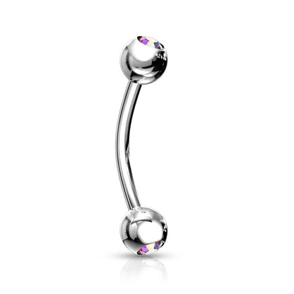 Eyebrow Piercing Ball Silver Zirconia