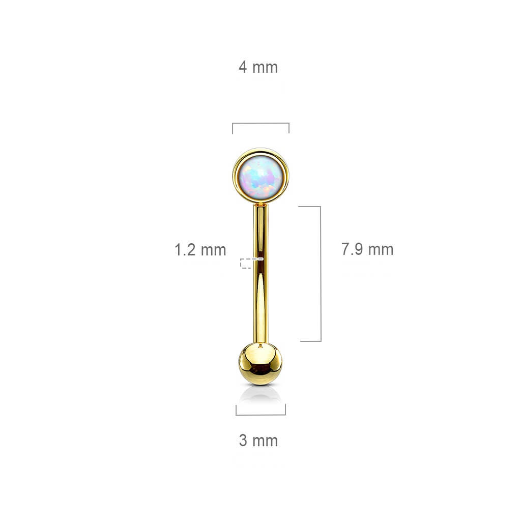 Sourcil Bille Plate Argent Opal