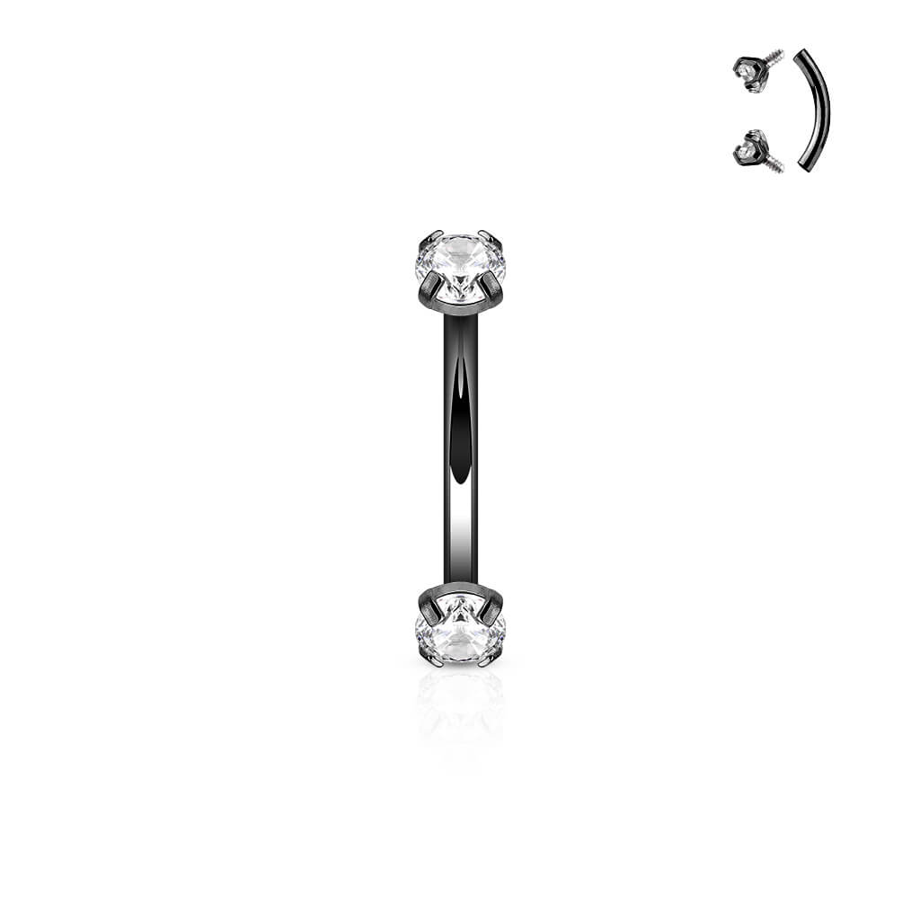 Eyebrow Piercing Zirconia Internally Threaded