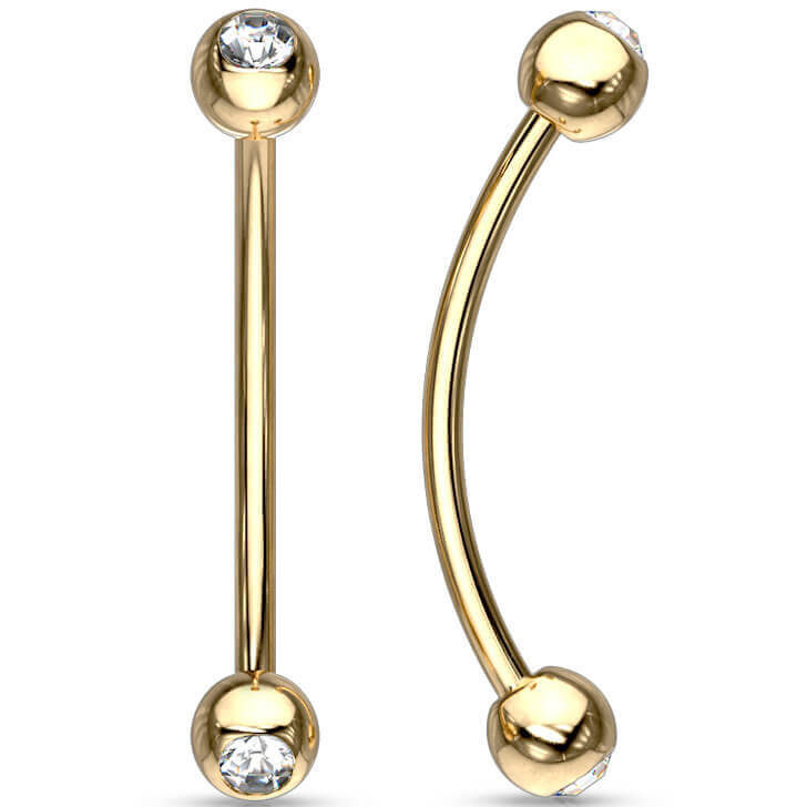 Barbell Curvo Sfera con zircone