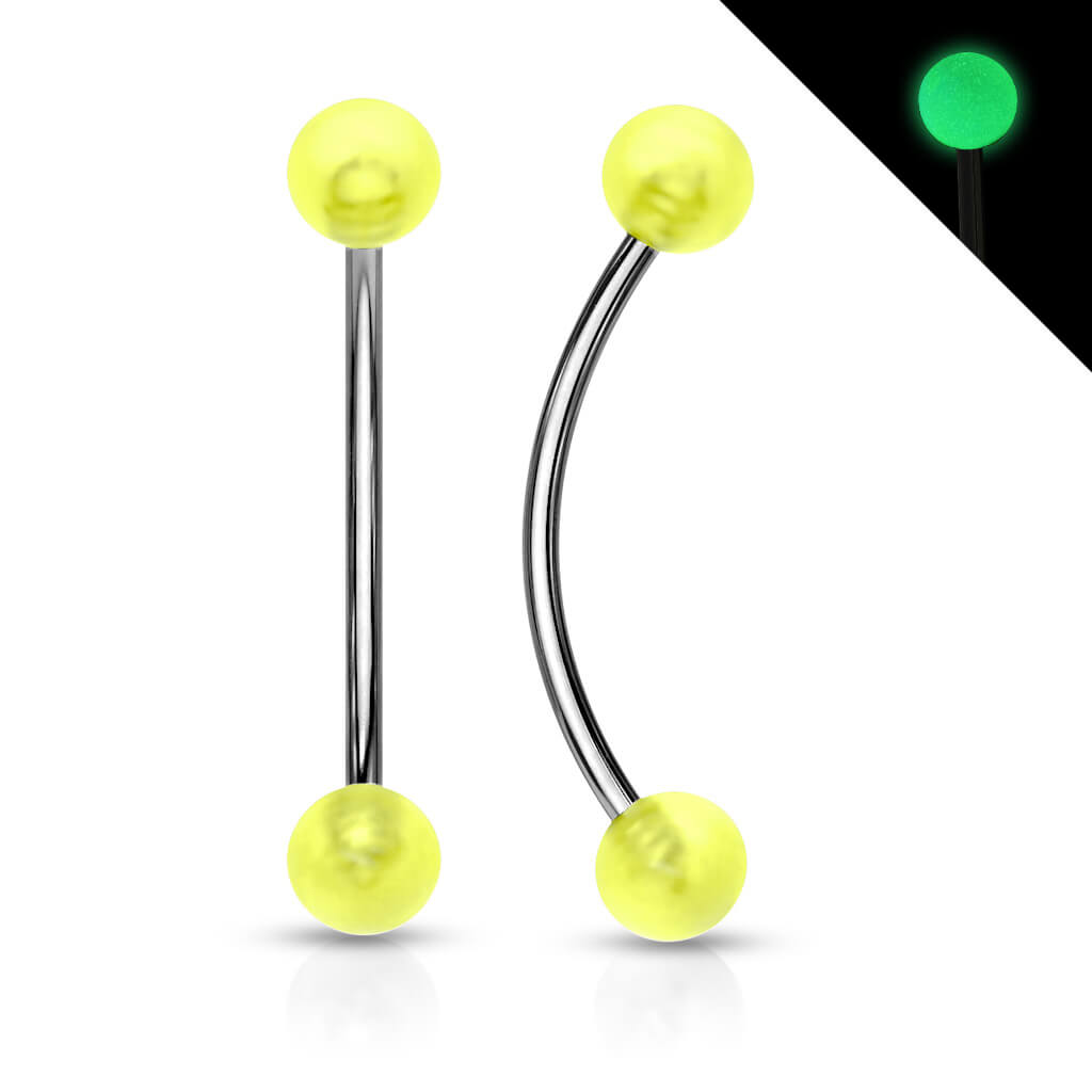 Curved Barbell Ball Glow in the Dark