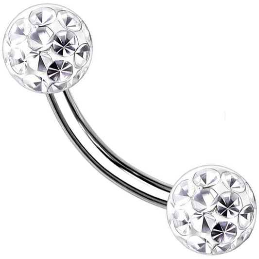 Piercing Sopracciglio Sfera in zircone Filettatura Interna