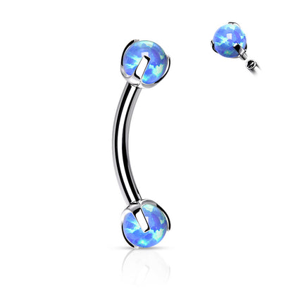 Eyebrow Piercing Ball Opal Internally Threaded