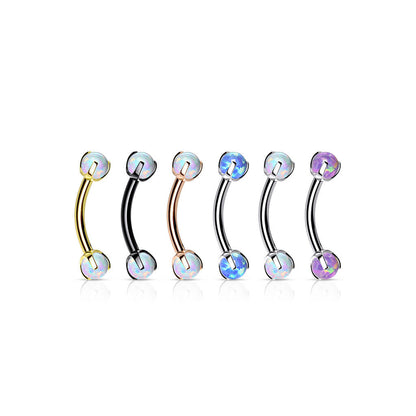 Eyebrow Piercing Ball Opal Internally Threaded