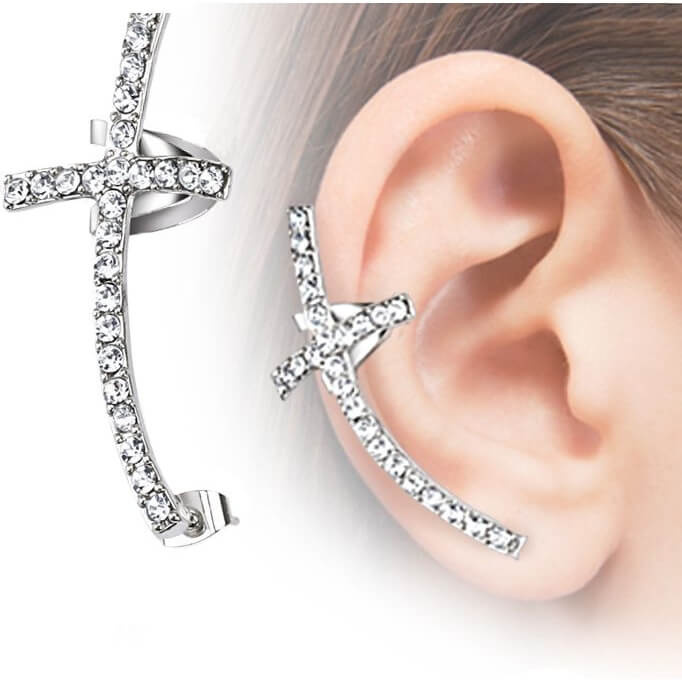 Earcuff Ear Cuff Cruz Circonita Flexible