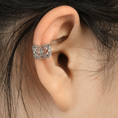 Earcuff Ear Cufff Mariposa Plata Circonita Flexible