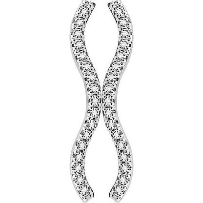 Boucle d'Oreille Grimpante Zircone Vague