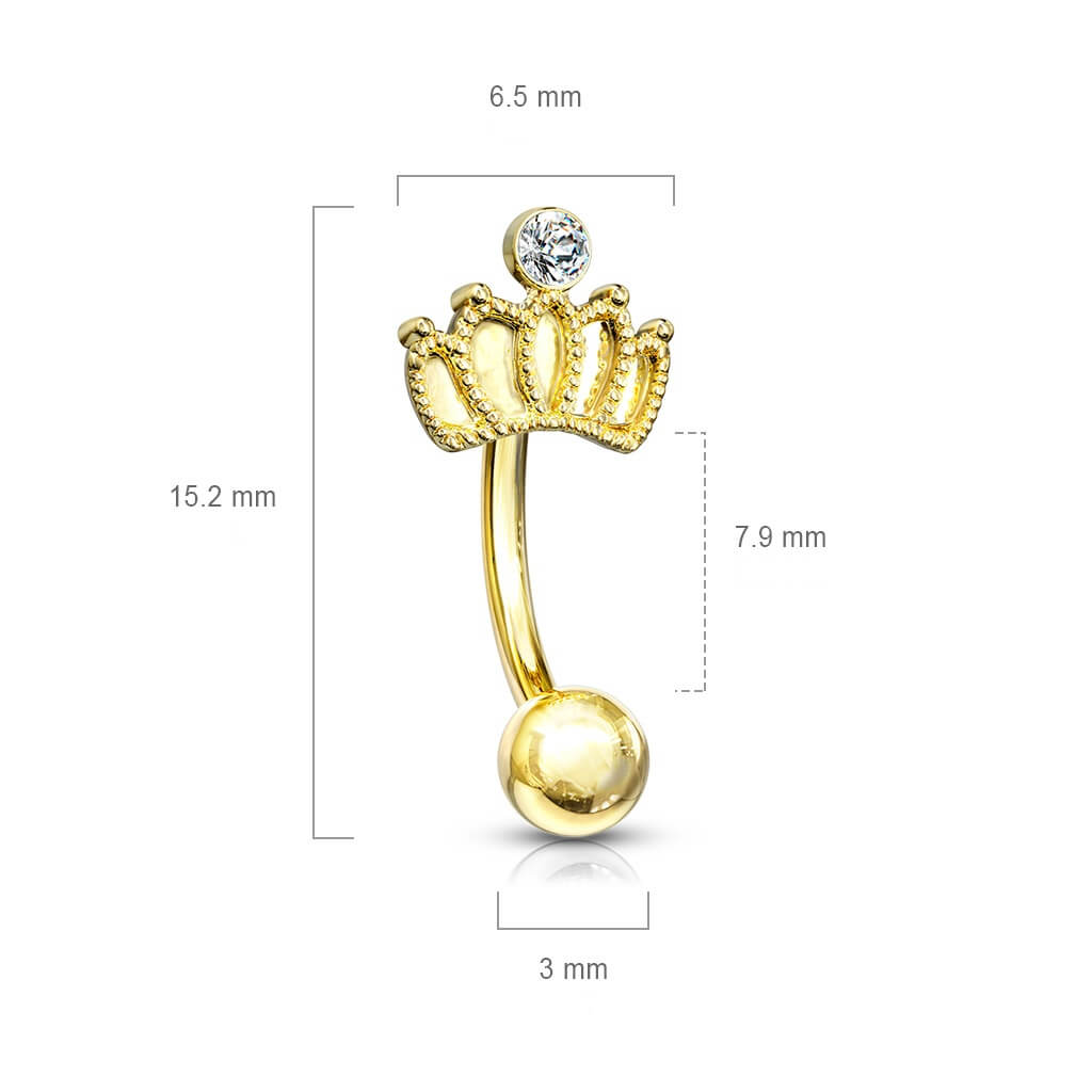 Eyebrow Piercing Crown Zirconia