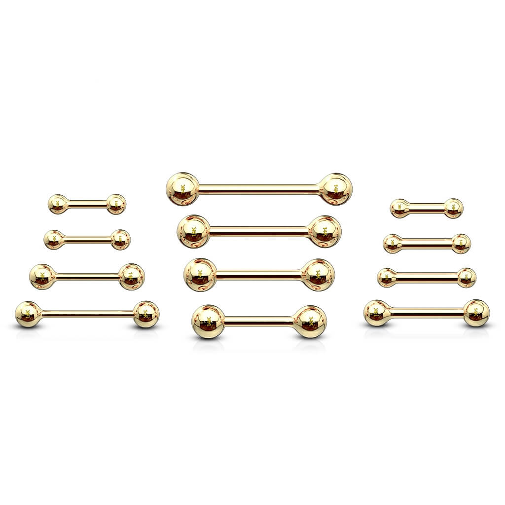 Oro 14kt Barbell Bola