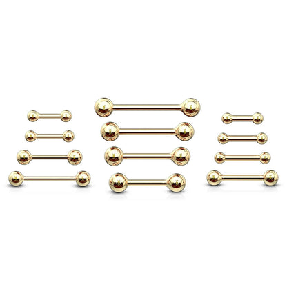 14 Karat Gold Barbell Kugel