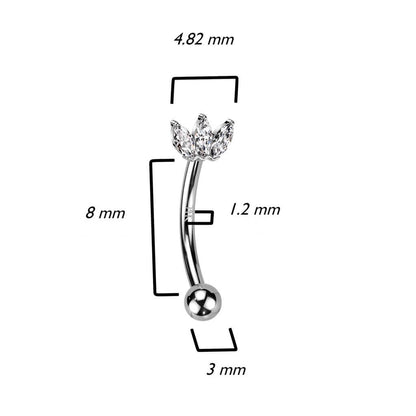 Oro 14kt Ceja 3 Circonitas