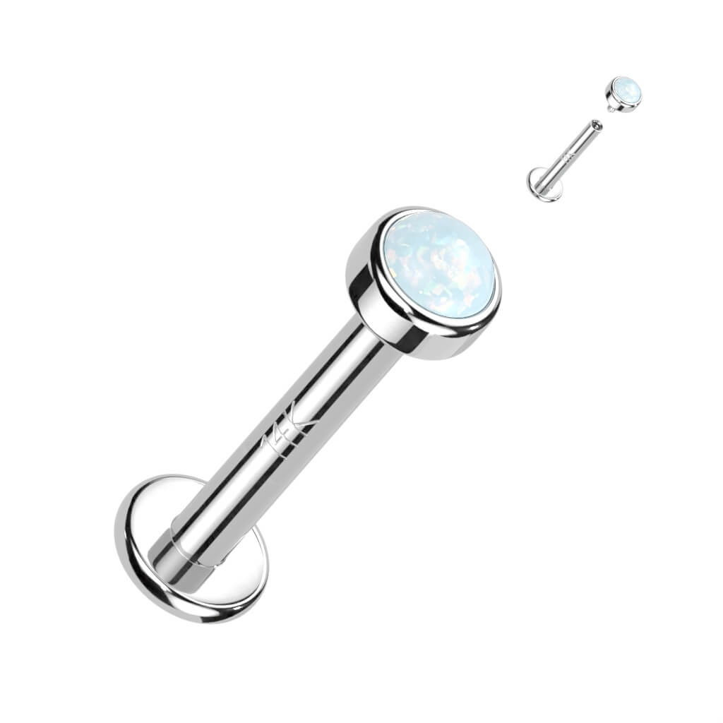 Oro 14 kt Labret Opale  Filettatura Interna