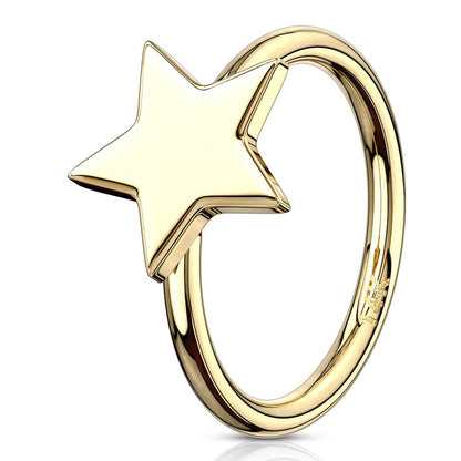 Oro 14kt Anillo Estrella Flexible