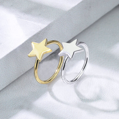 Oro 14kt Anillo Estrella Flexible