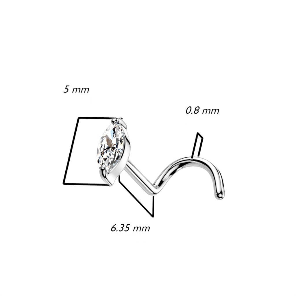 Or 14kt Nez  Vis Elipse Zircone