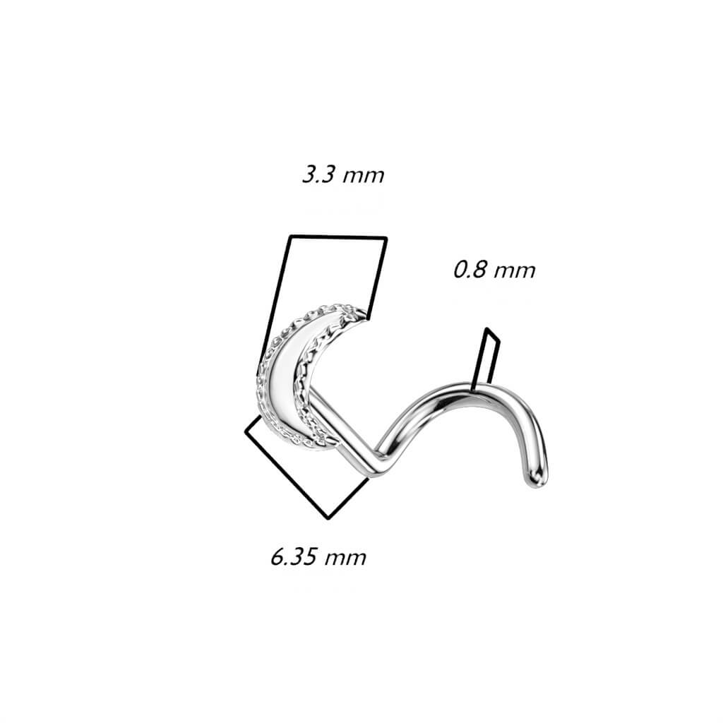 Złoto 585 kolczyk do nosa zakręcony księżyc