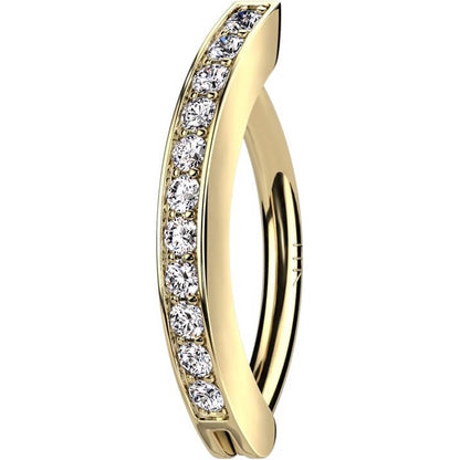 Oro 14kt Piercing ombligo Circonita Top Down Clicker