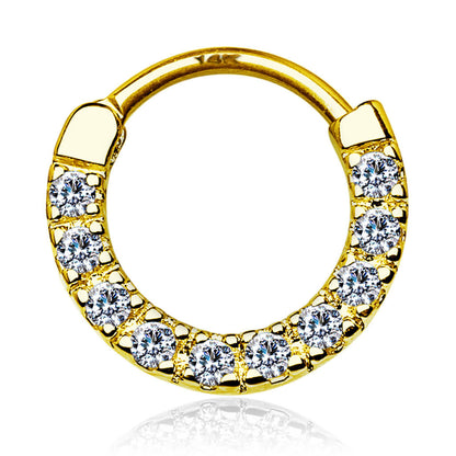 Or 14kt Septum Zircone Cliqueur