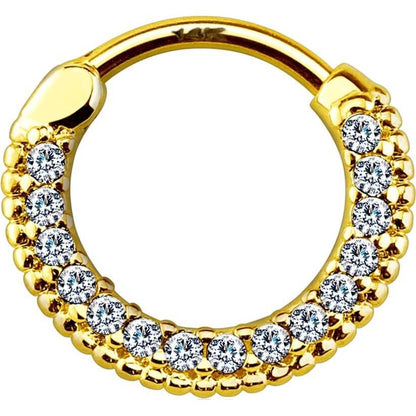 Oro 14kt Septum Piercing Circonita Clicker