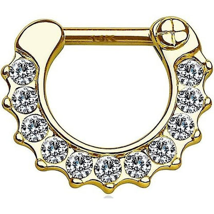 Oro 14 kt Piercing Septum  Zirconi Clicker