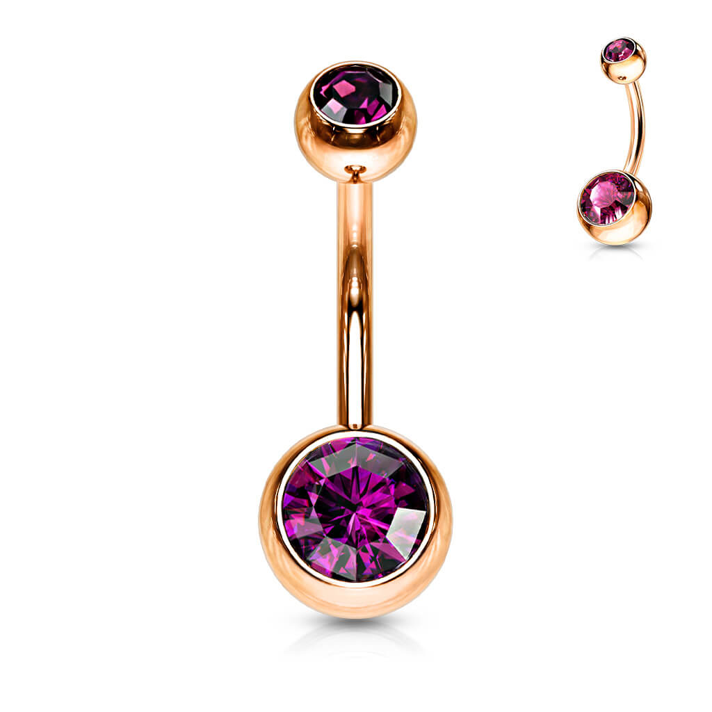 Belly Button Piercing Ball Zirconia rose