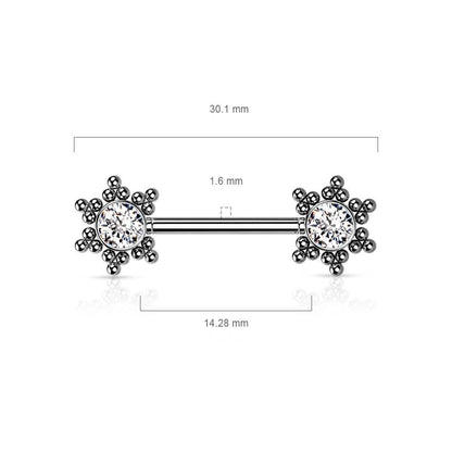 Nipple Piercing Star Zirconia Push-In