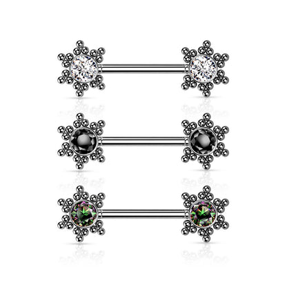 Nipple Piercing Star Zirconia Push-In