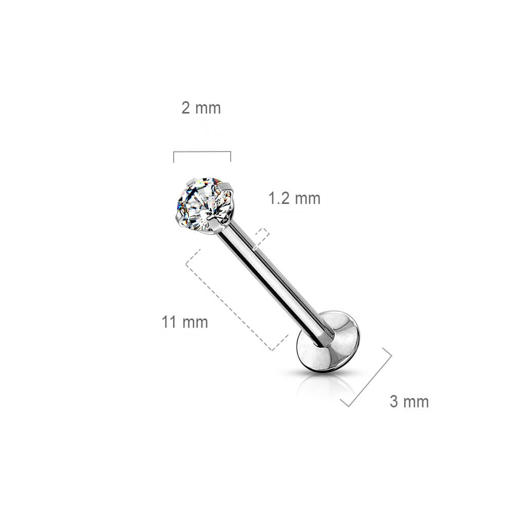 Circonita Engaste Brezel Plata Labret