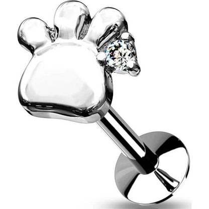 Labret Paw Zirconia Push-In