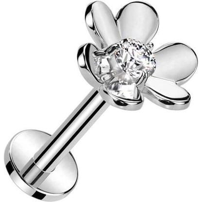 Labret fleur zirconia Enfoncer