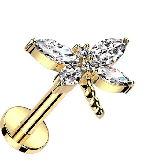 Labret dragonfly zirconia Push-In