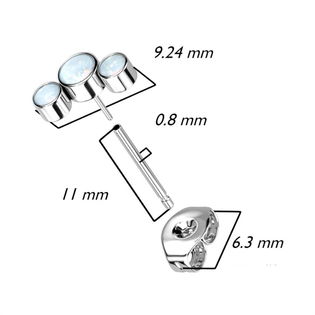 Titane Bouton d'Oreille 3 Opale