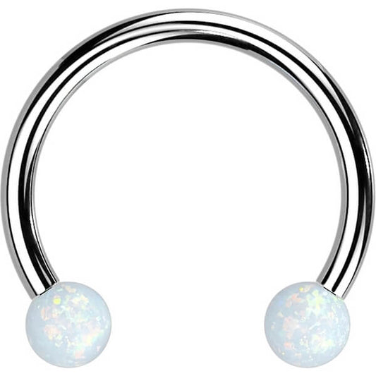 Titanium Horseshoe Opal Ball Push-In