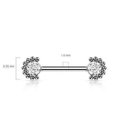 Titane Téton Zircone Opale Argent Enfoncer