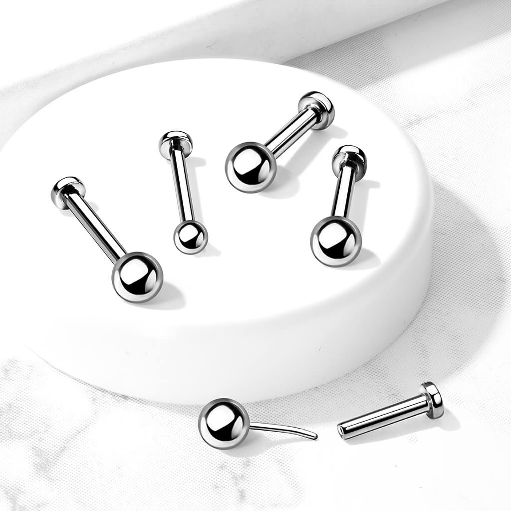 Titanio Labret Sfera d´argento Push-In