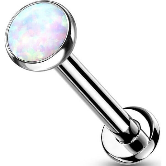 Titan Labret Opal Flach Silber Push-In